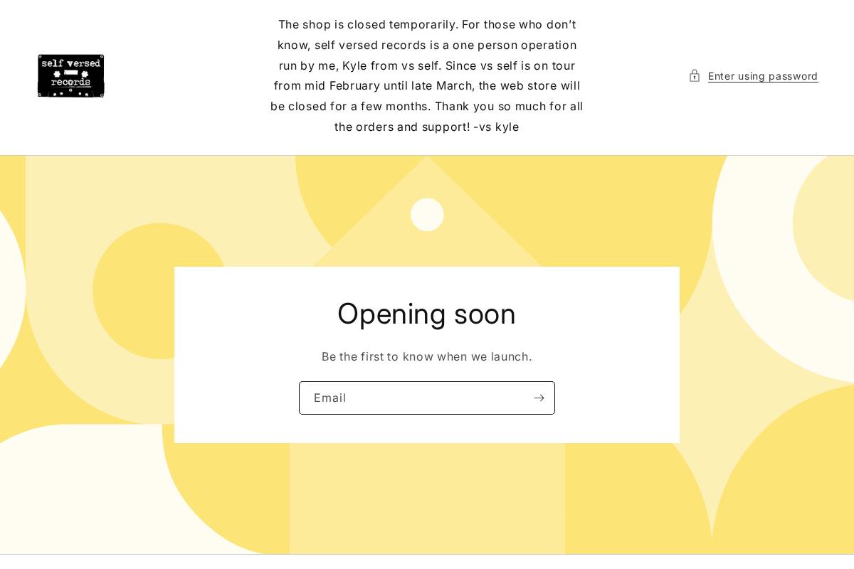 selfversedrecords.com homepage screenshot