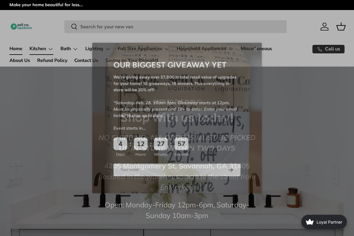 Sell Co. Liquidation homepage screenshot