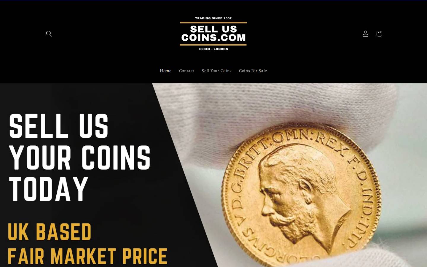 selluscoins.com homepage screenshot