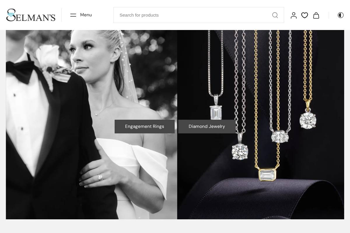 selmansjewelers.com homepage screenshot
