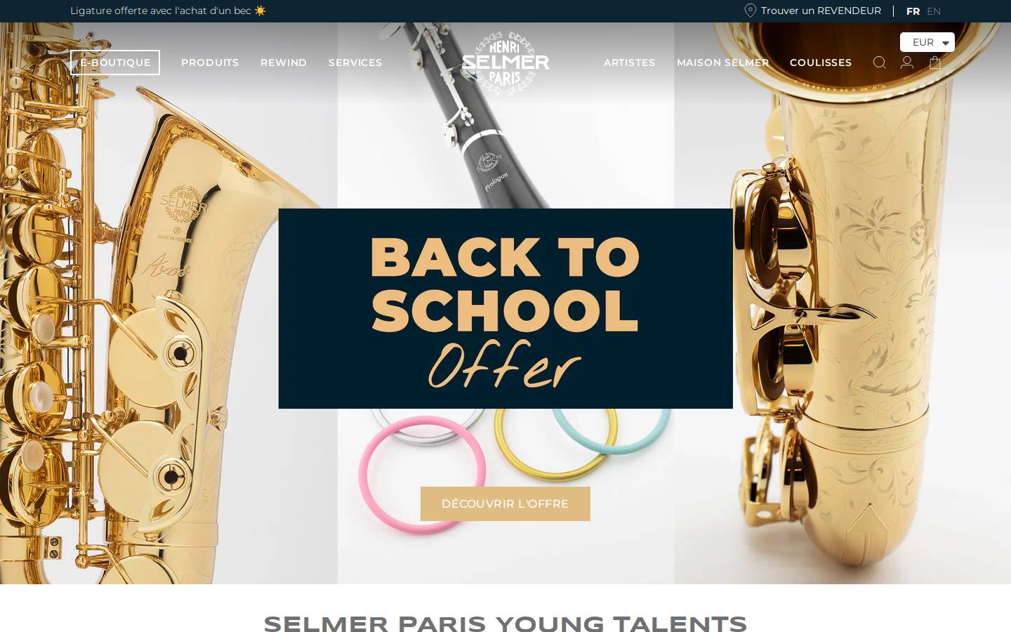 selmer.fr homepage screenshot