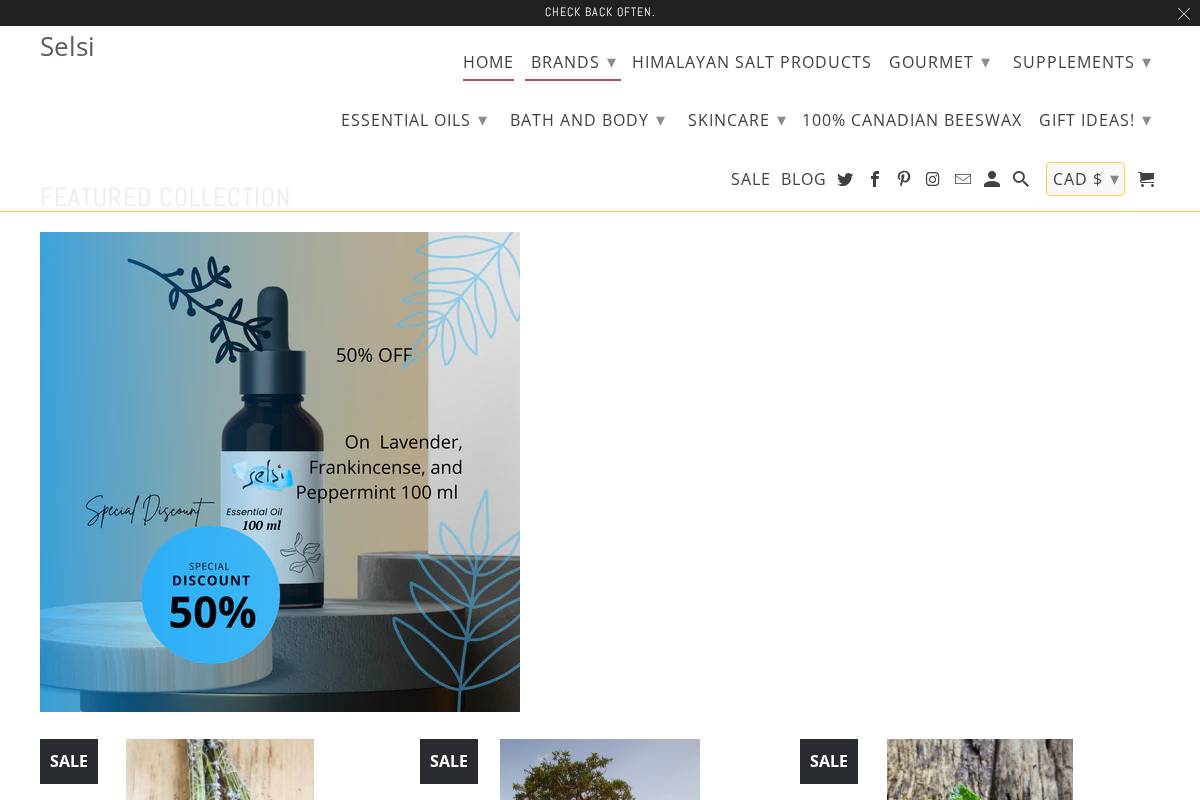 selsi.ca homepage screenshot
