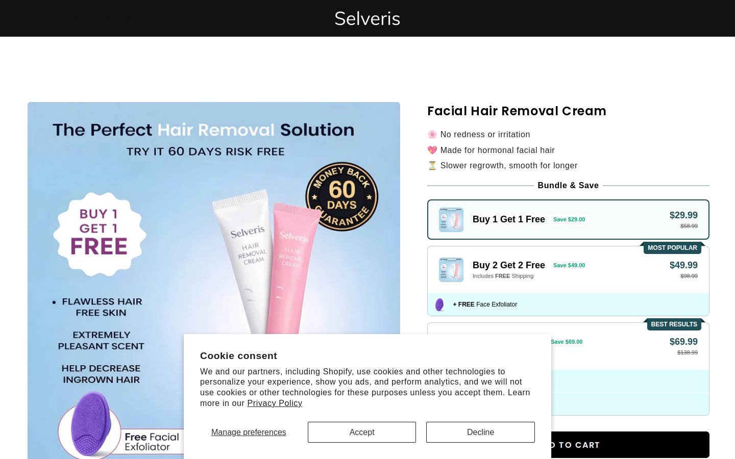 selveris.com homepage screenshot