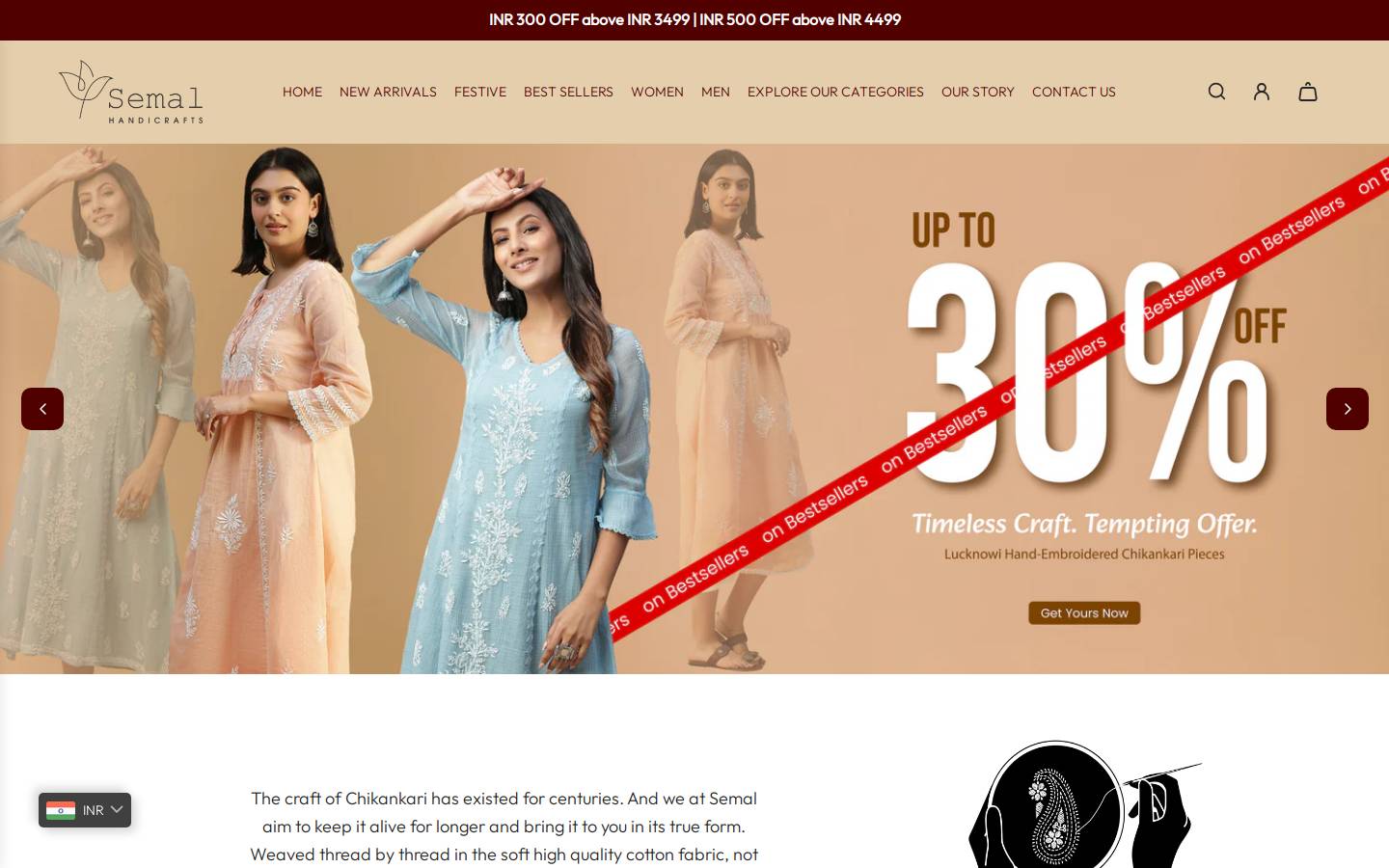 semalhandicrafts.com homepage screenshot