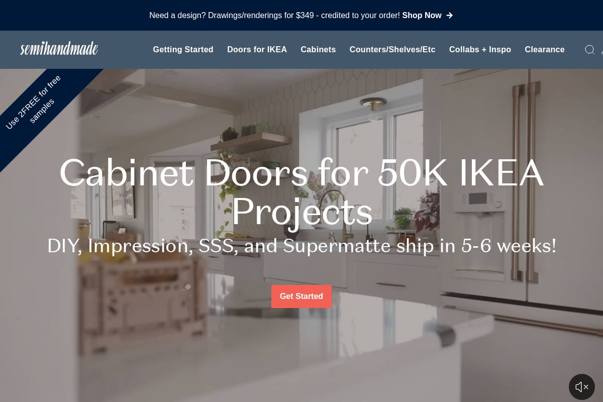 Semihandmade homepage screenshot