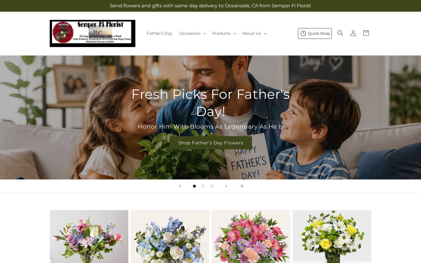 semperfiflorist.com homepage screenshot