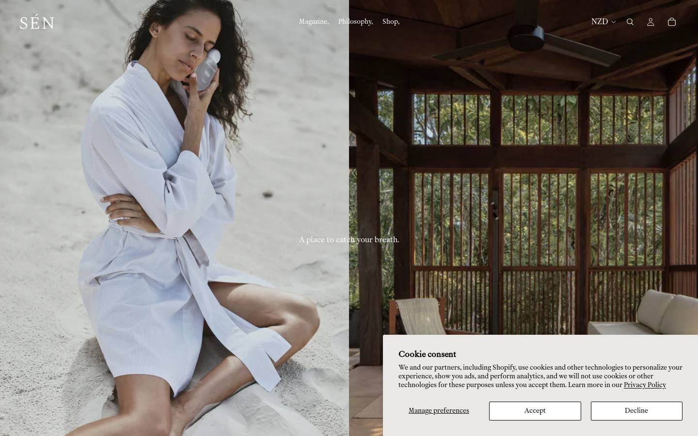 sen-living.com homepage screenshot