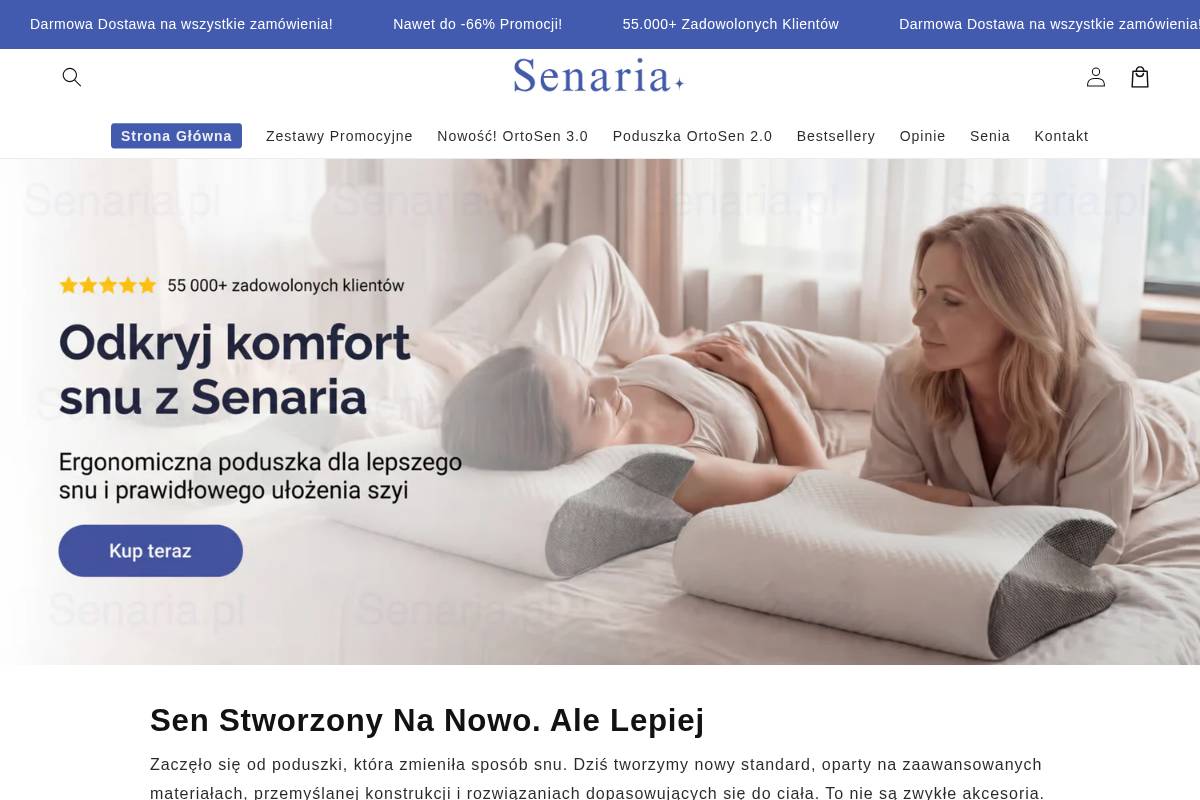 Senaria homepage screenshot