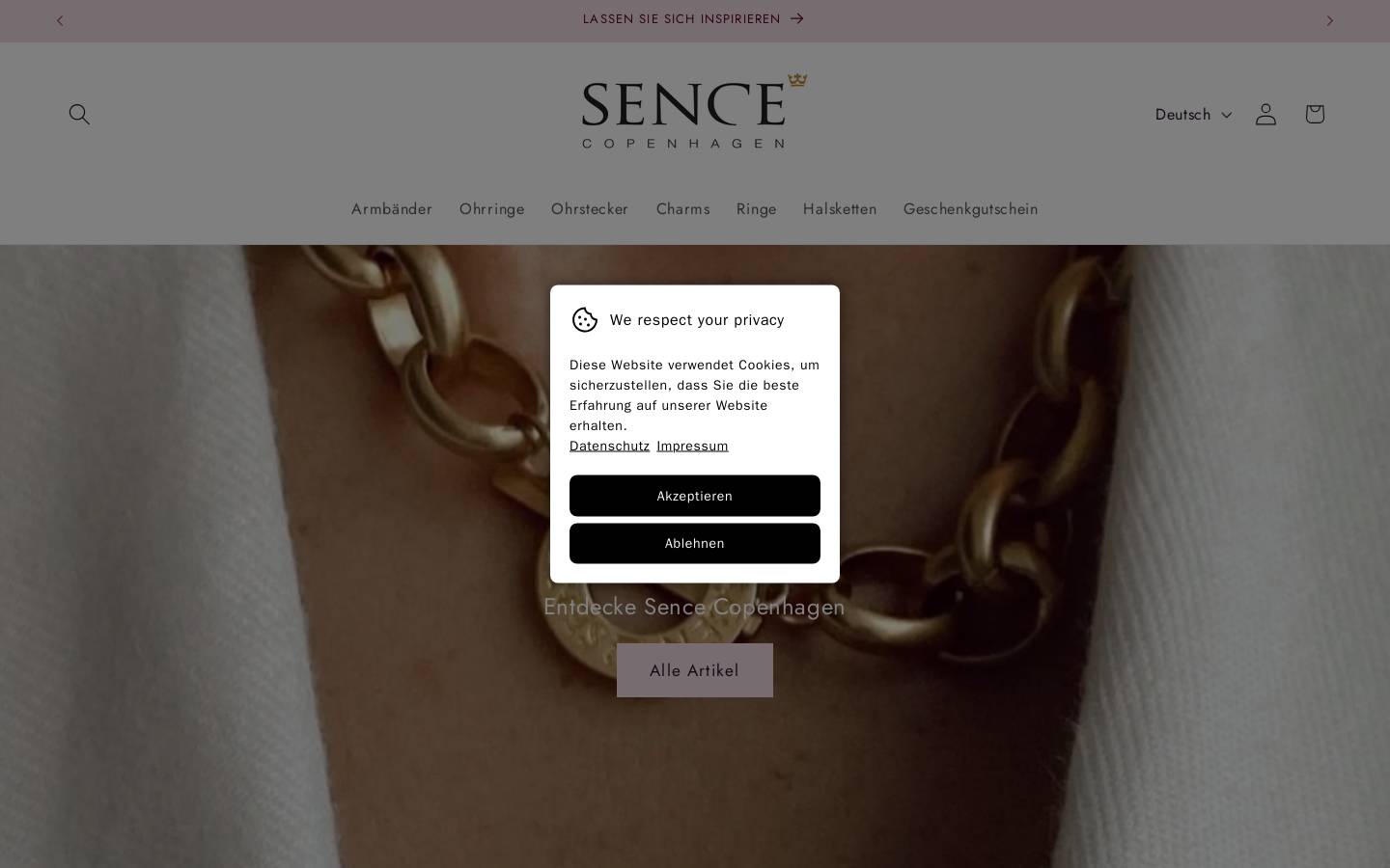 sencecopenhagen.com homepage screenshot
