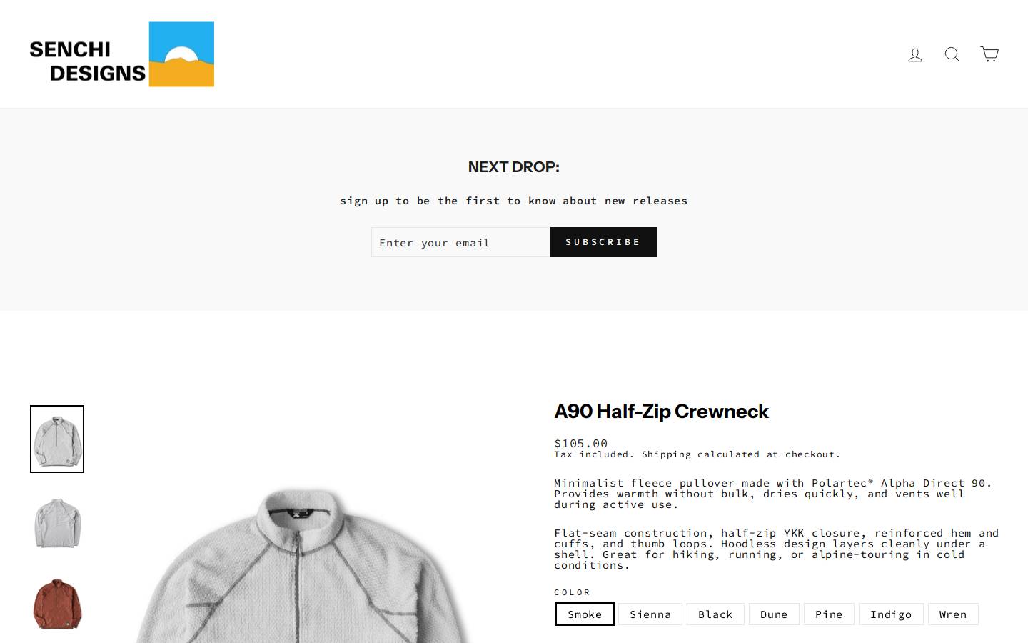 senchidesigns.com homepage screenshot