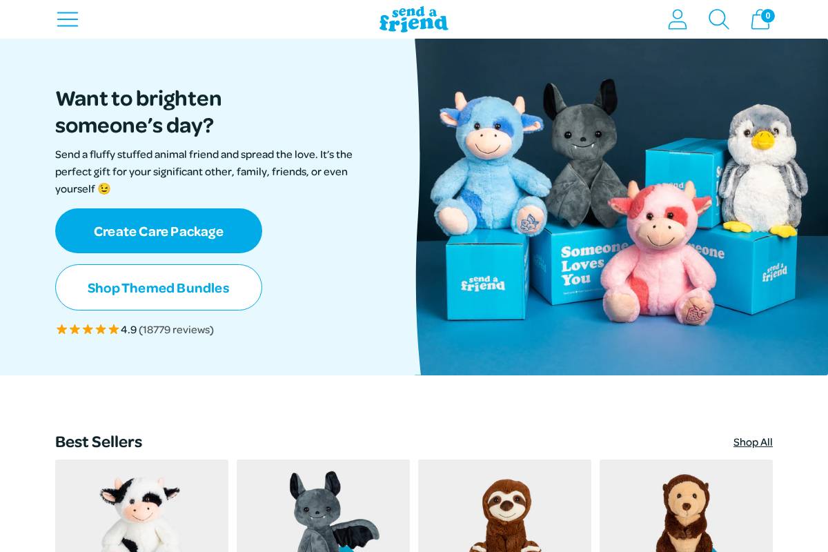 SendAFriend ✨ homepage screenshot