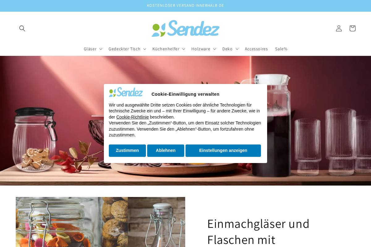 sendez.de homepage screenshot