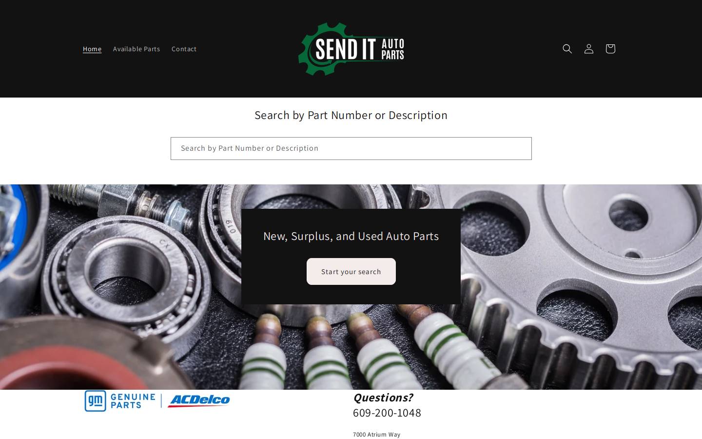 senditautoparts.com homepage screenshot