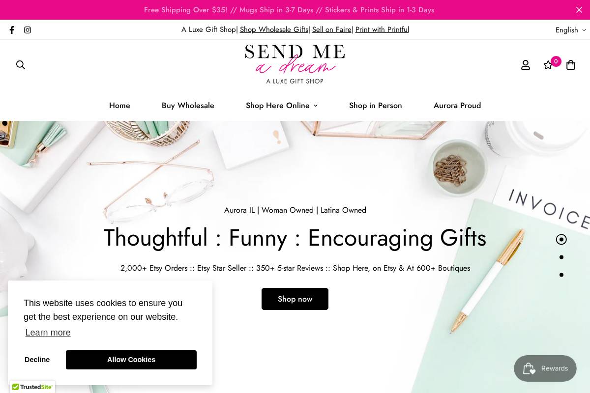 sendmeadream.com homepage screenshot