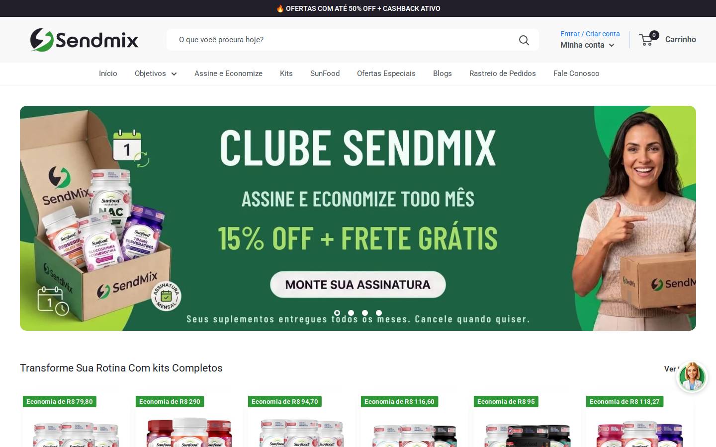 sendmix.com.br homepage screenshot
