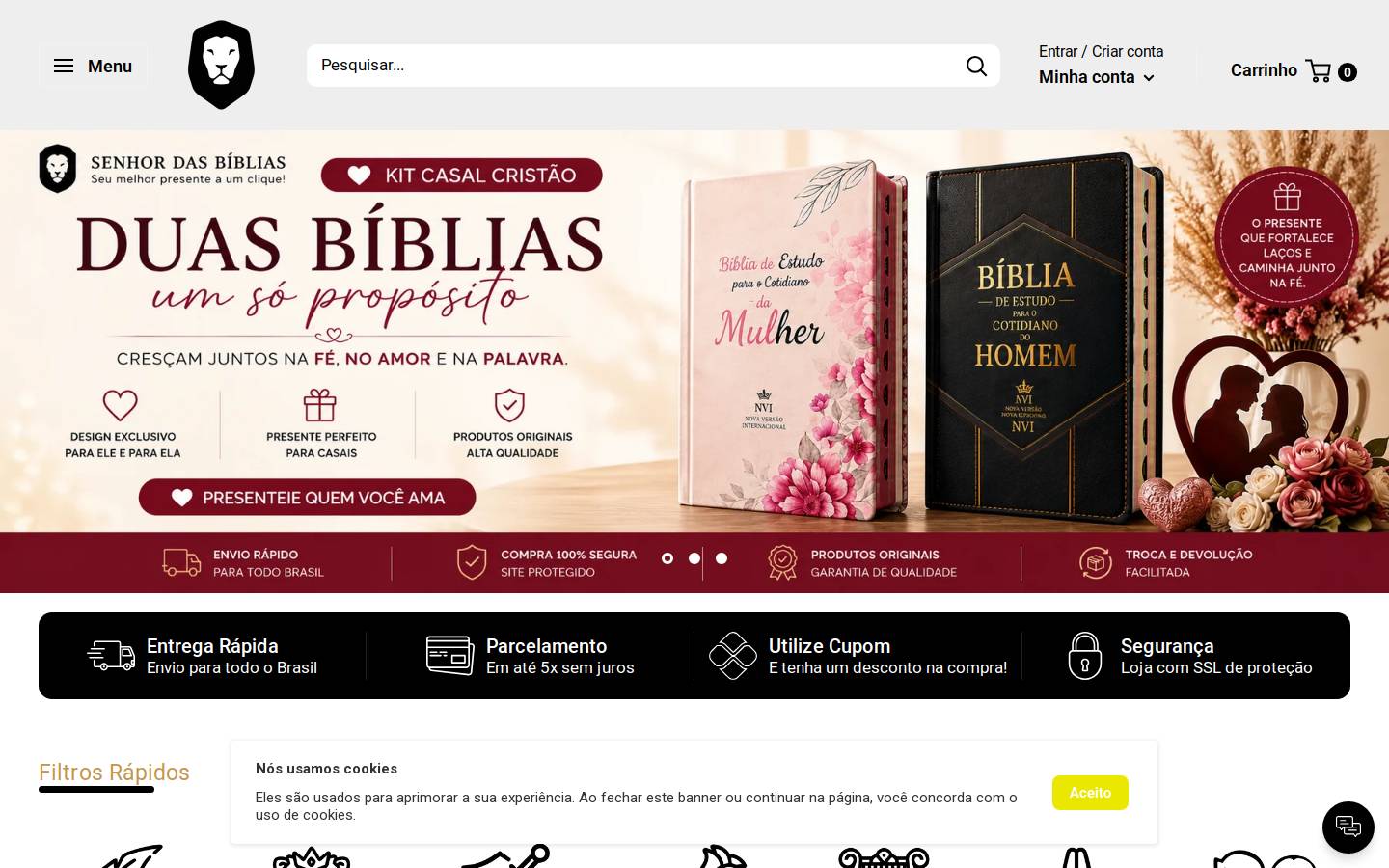 senhordasbiblias.com.br homepage screenshot