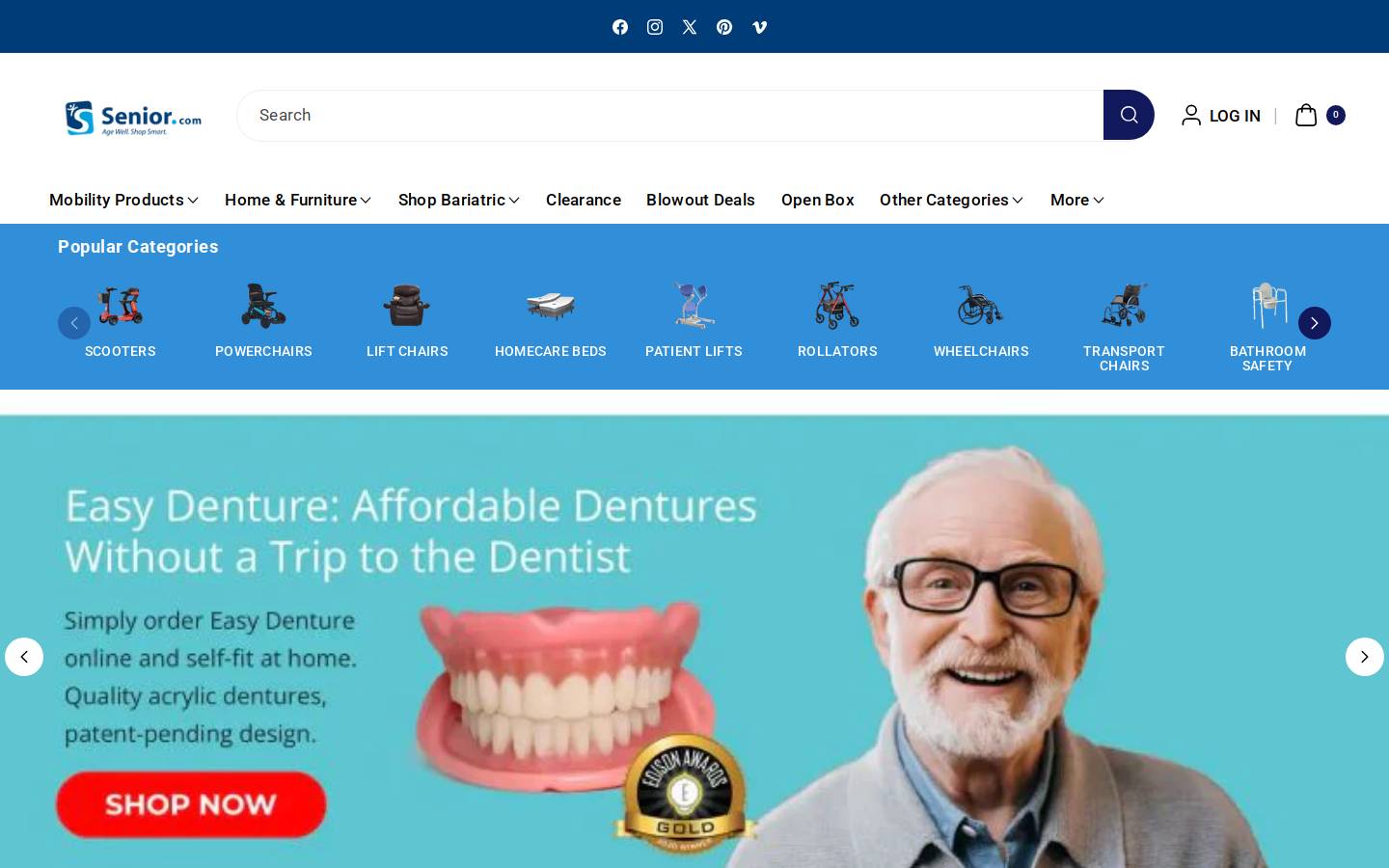 Senior.com homepage screenshot
