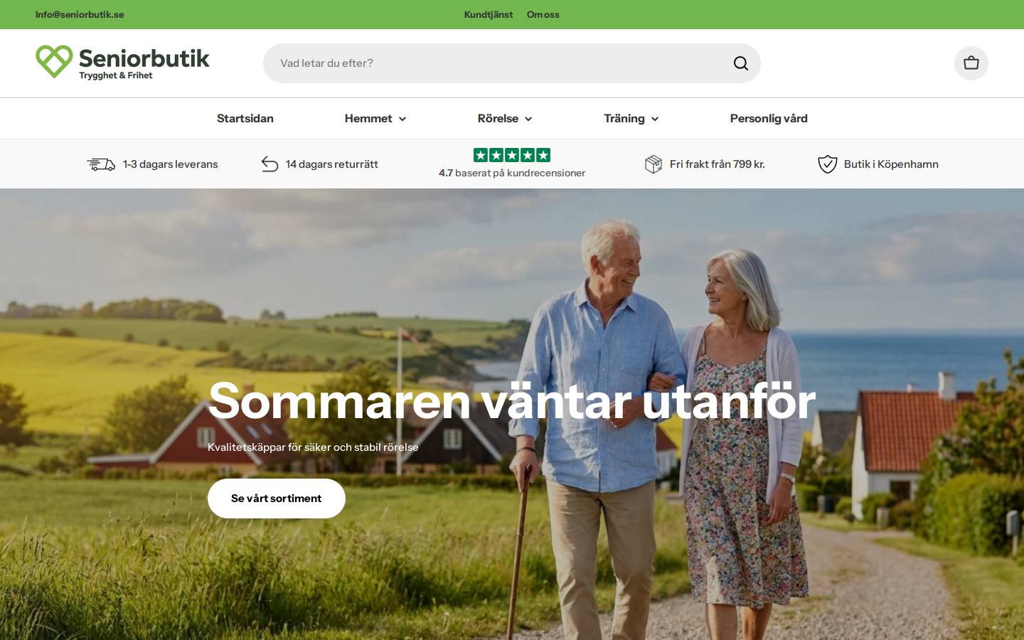 seniorbutik.se homepage screenshot