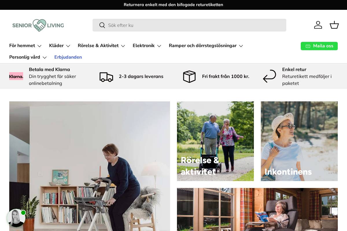 seniorliving.se homepage screenshot