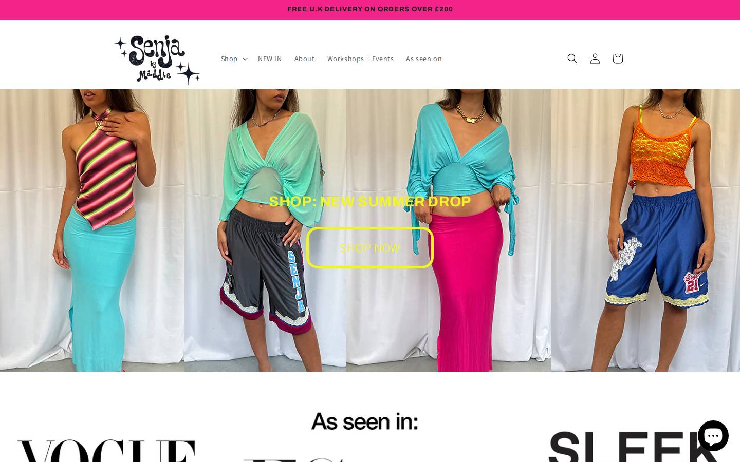senjabymaddie.com homepage screenshot