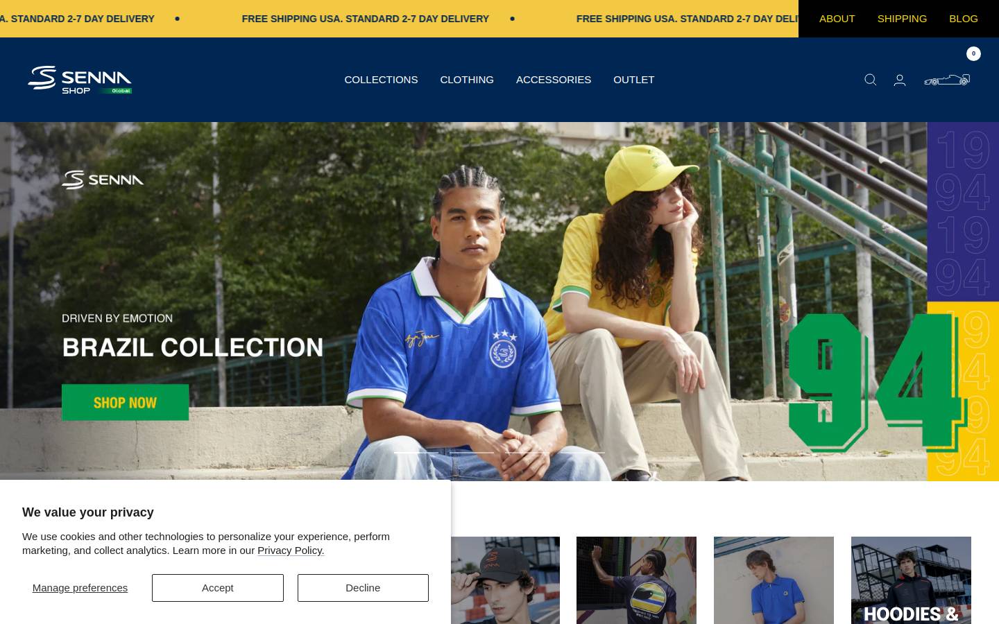 sennashop.com homepage screenshot