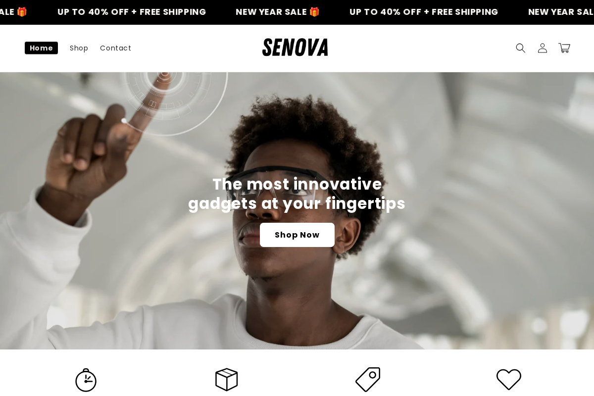 Senova homepage screenshot