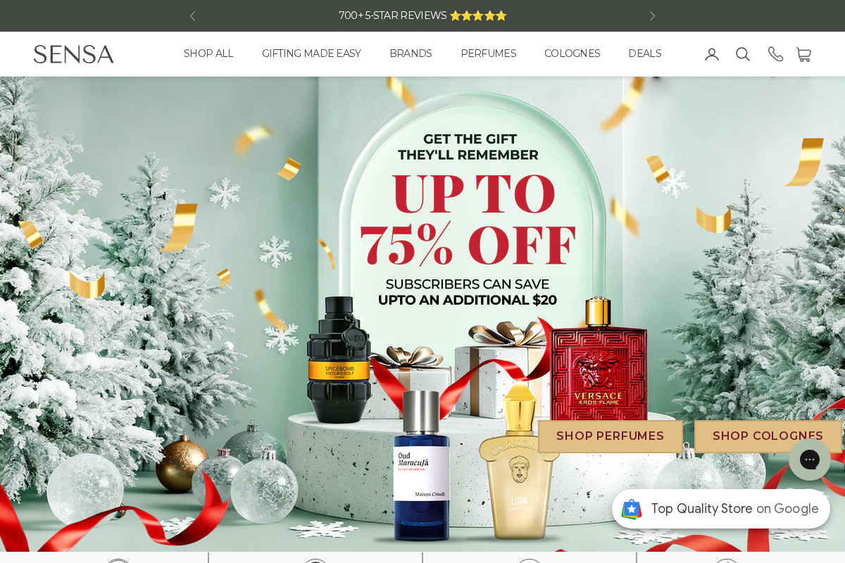 Sensabeauty homepage screenshot