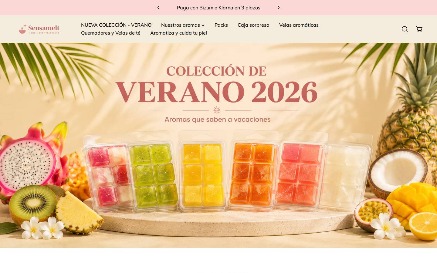 sensamelt.com homepage screenshot