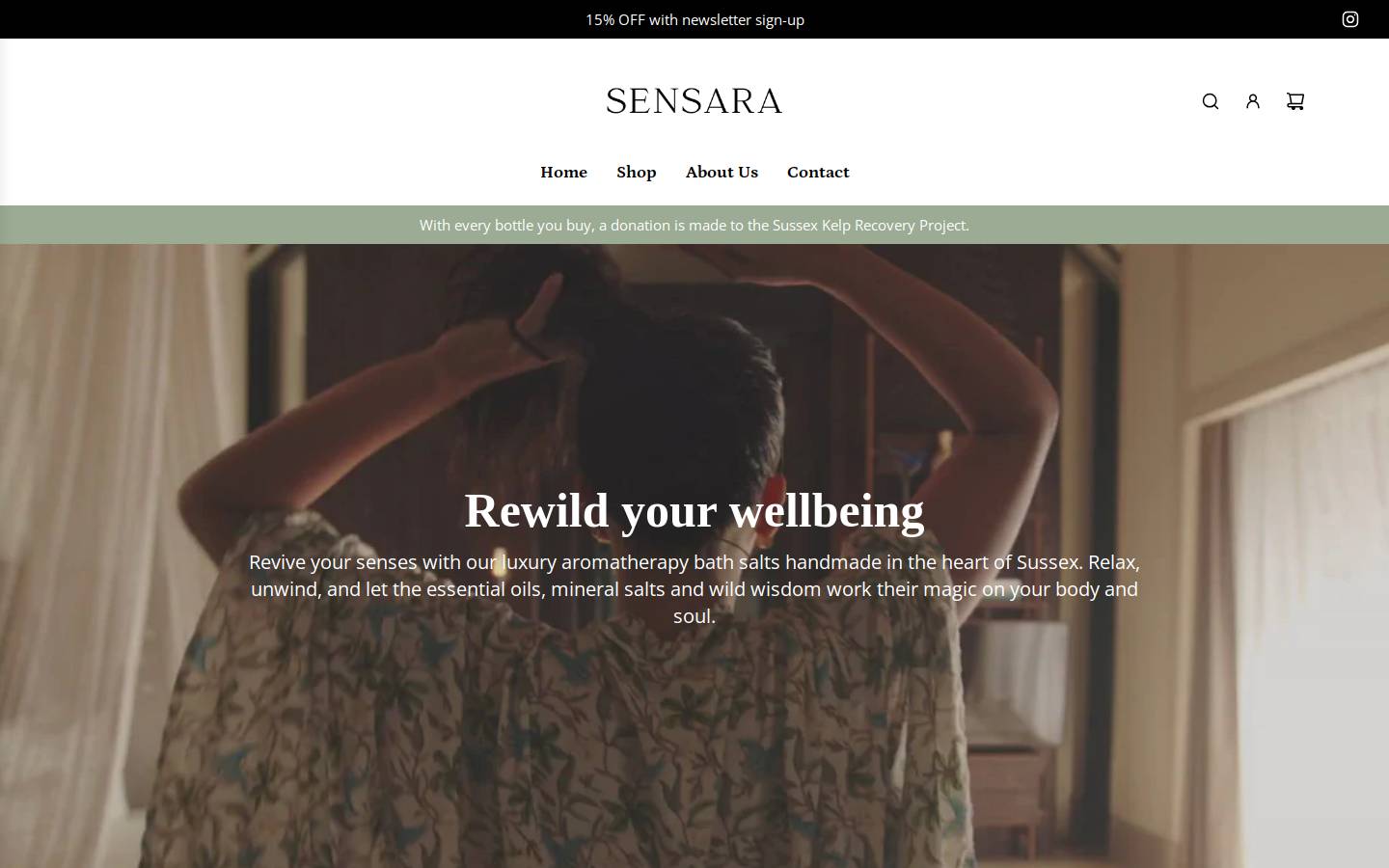 sensara-rituals.com homepage screenshot