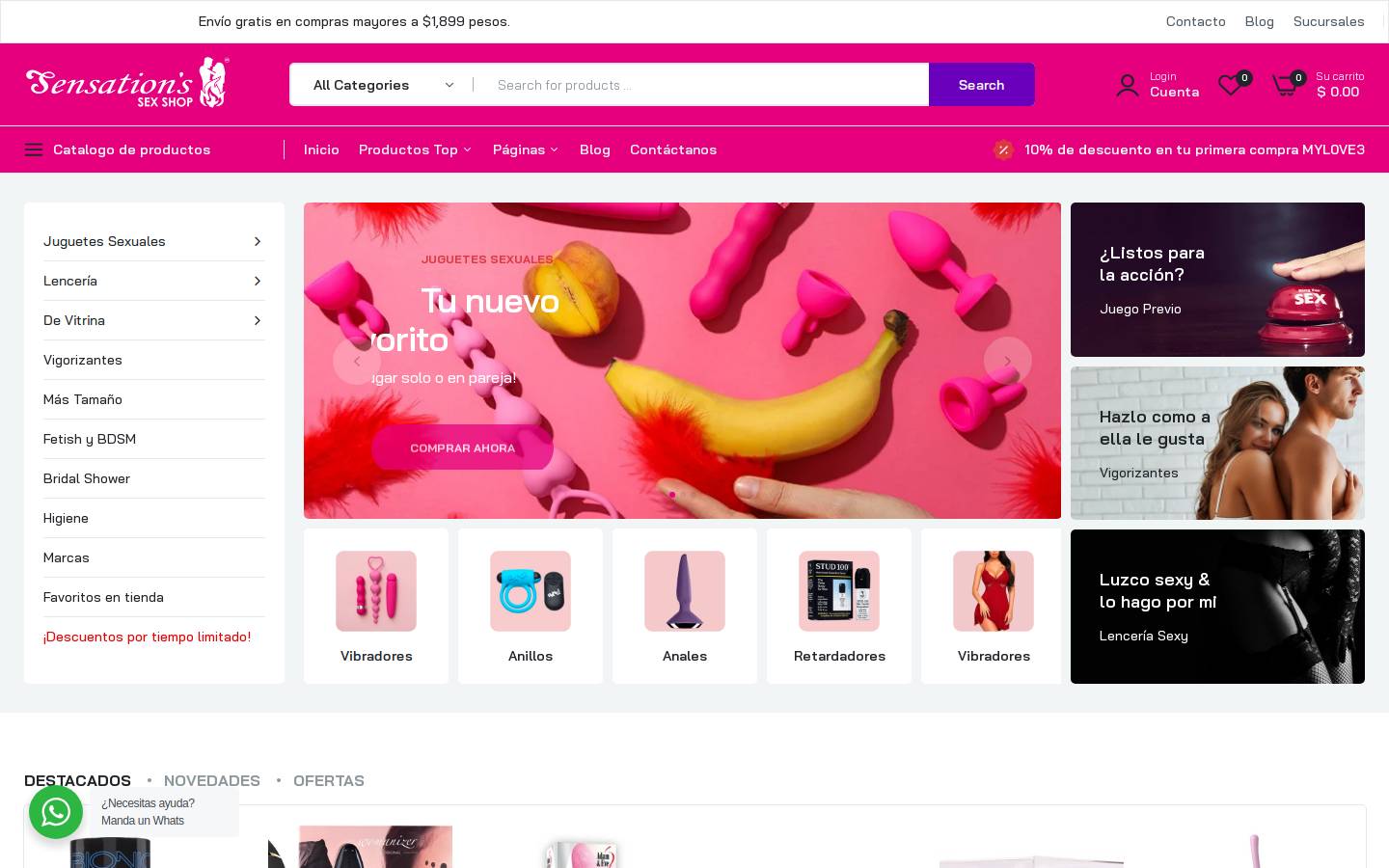 sensations.mx homepage screenshot