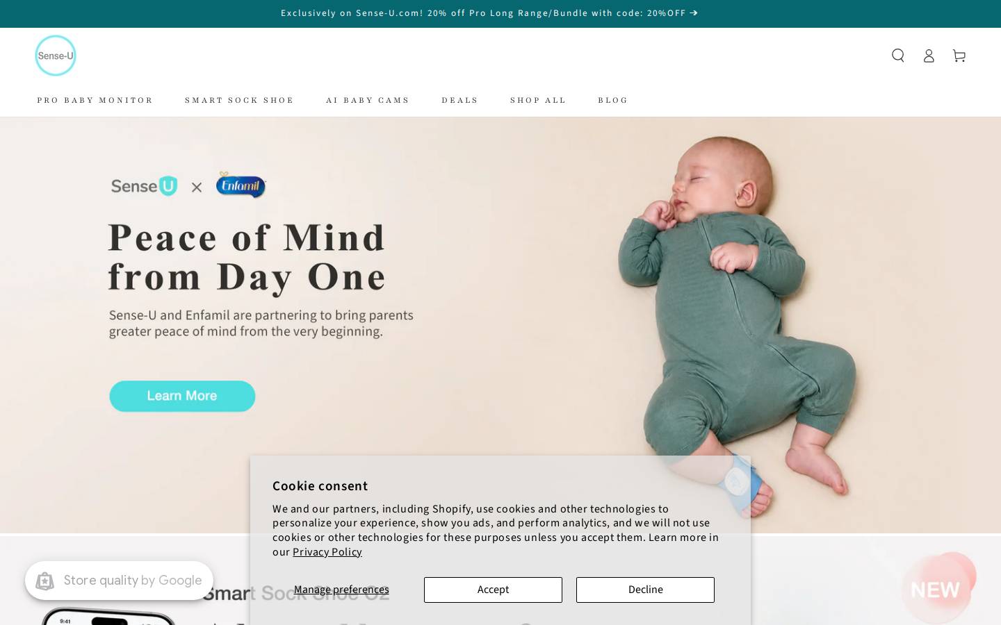 Sense-u homepage screenshot
