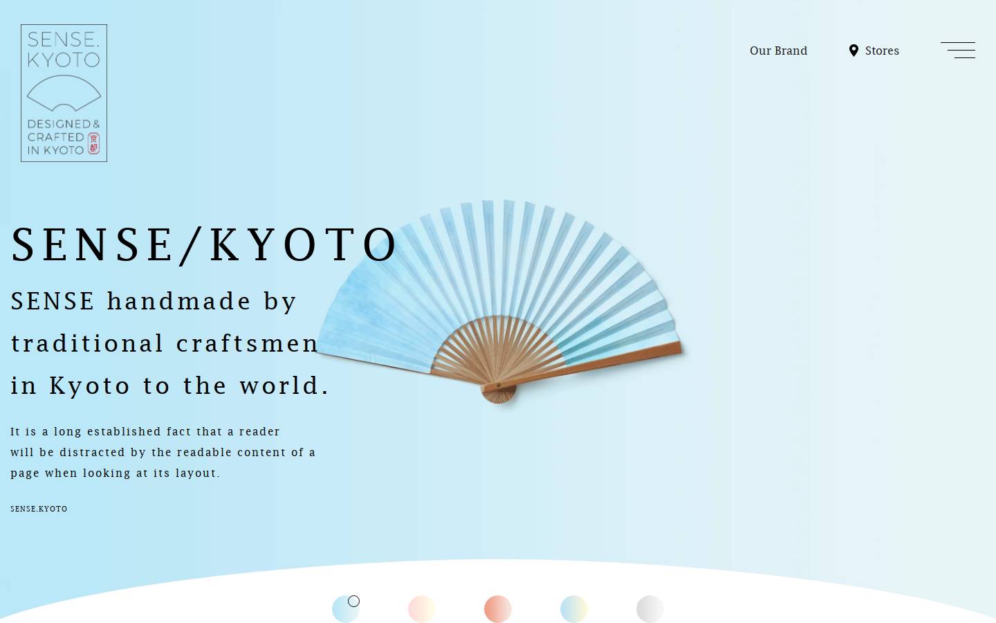 Sense homepage screenshot