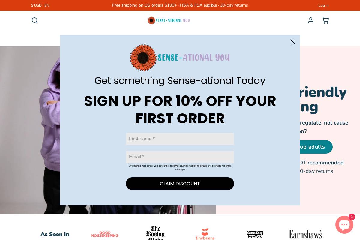 senseationalyou.com homepage screenshot