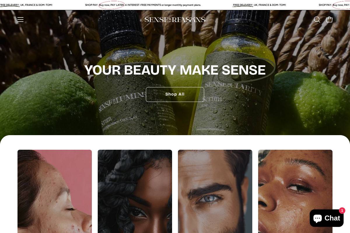 senseofreasons.com homepage screenshot