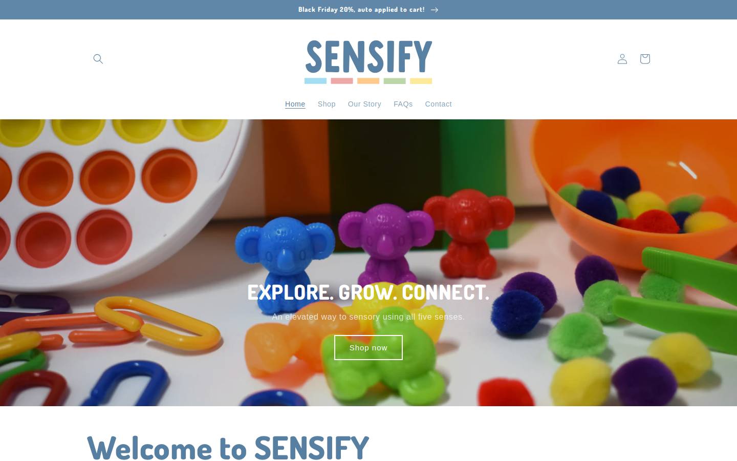 sensifybox.com homepage screenshot