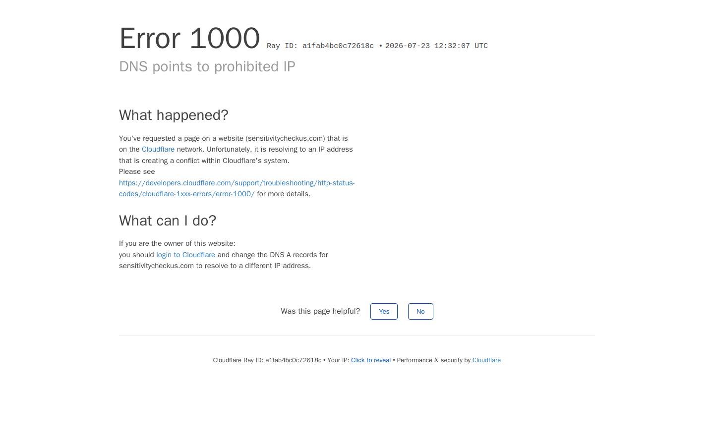 sensitivitycheckus.com homepage screenshot