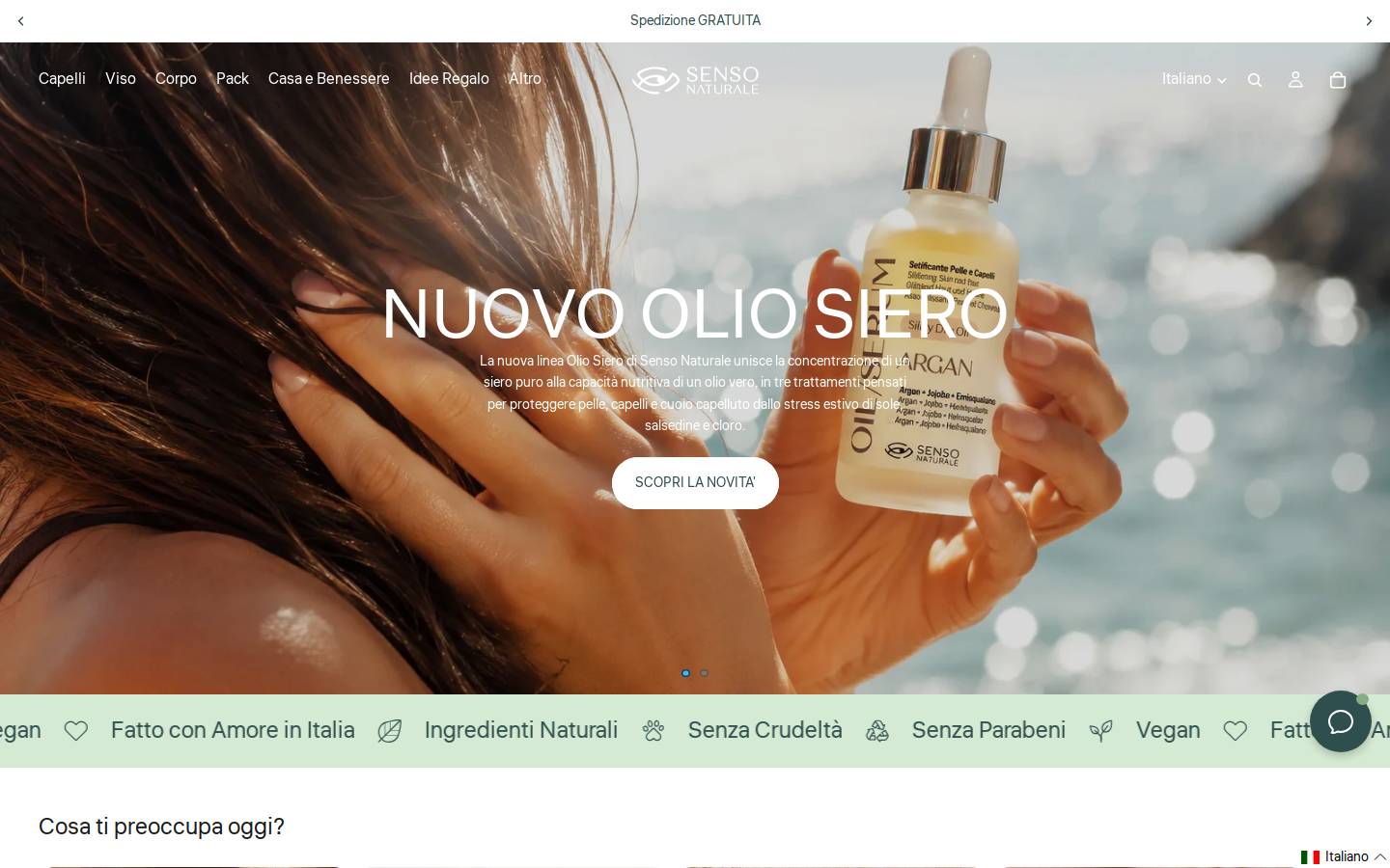 Sensonaturale homepage screenshot