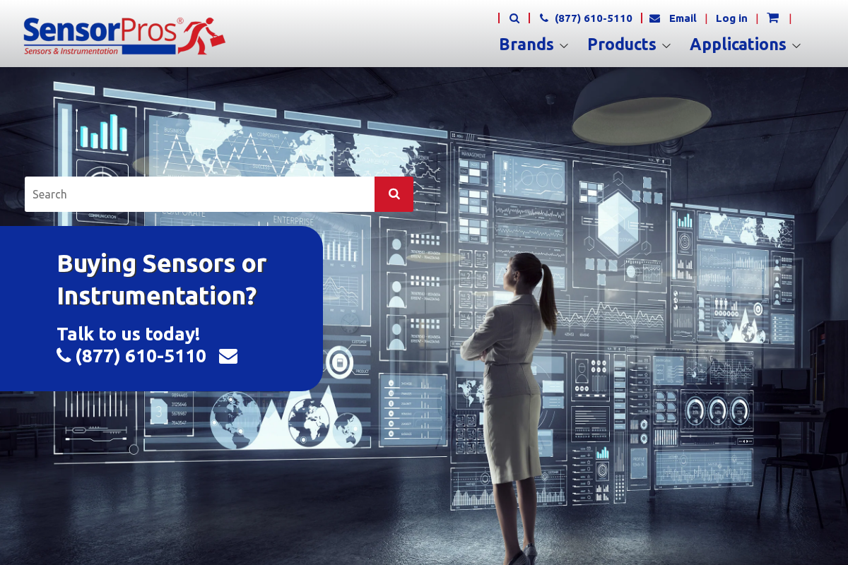 SensorPros homepage screenshot
