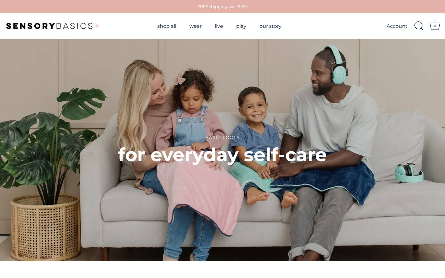 sensorybasics.com homepage screenshot
