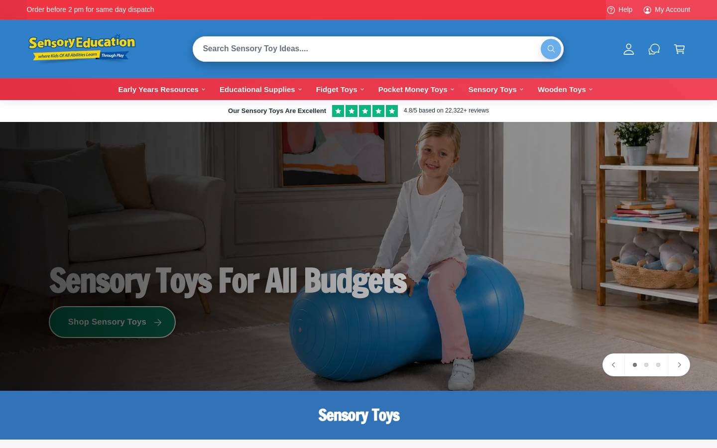 Sensory Toys Ltd homepage screenshot
