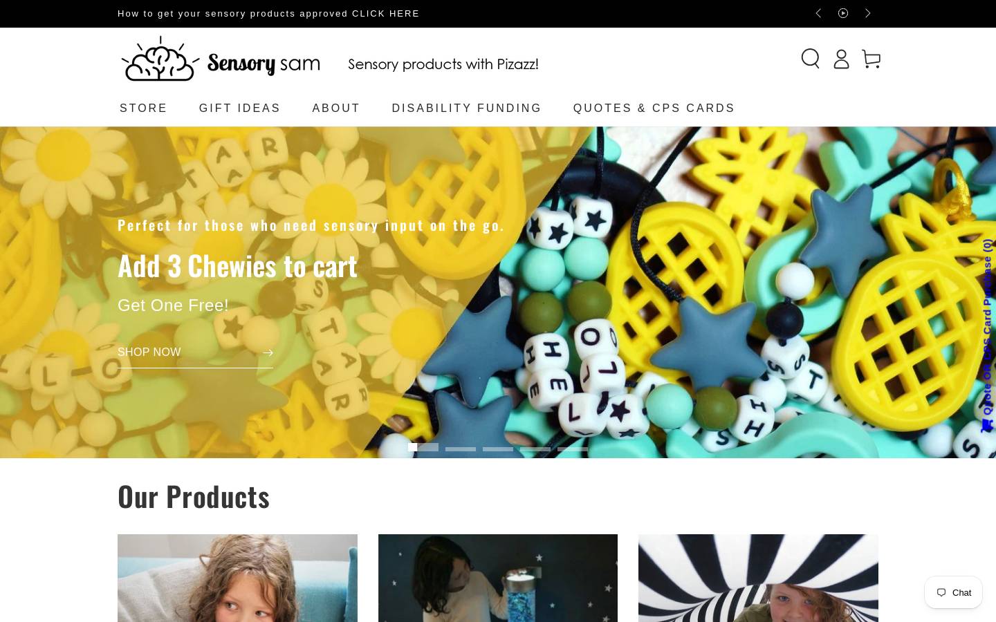 Sensory Sam Ltd homepage screenshot