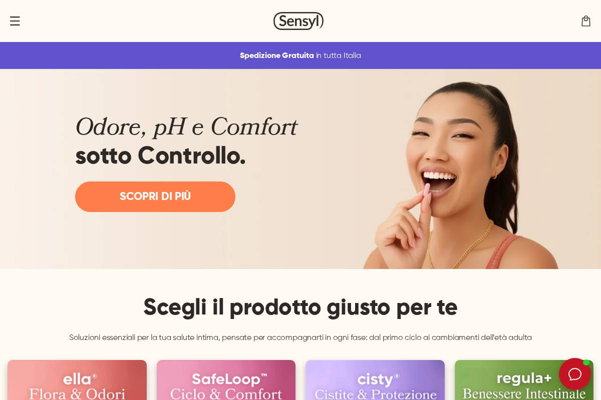 Sensyl homepage screenshot