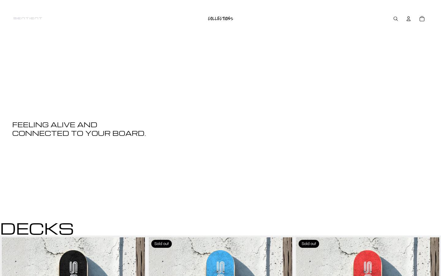 sentientskateboarding.com homepage screenshot