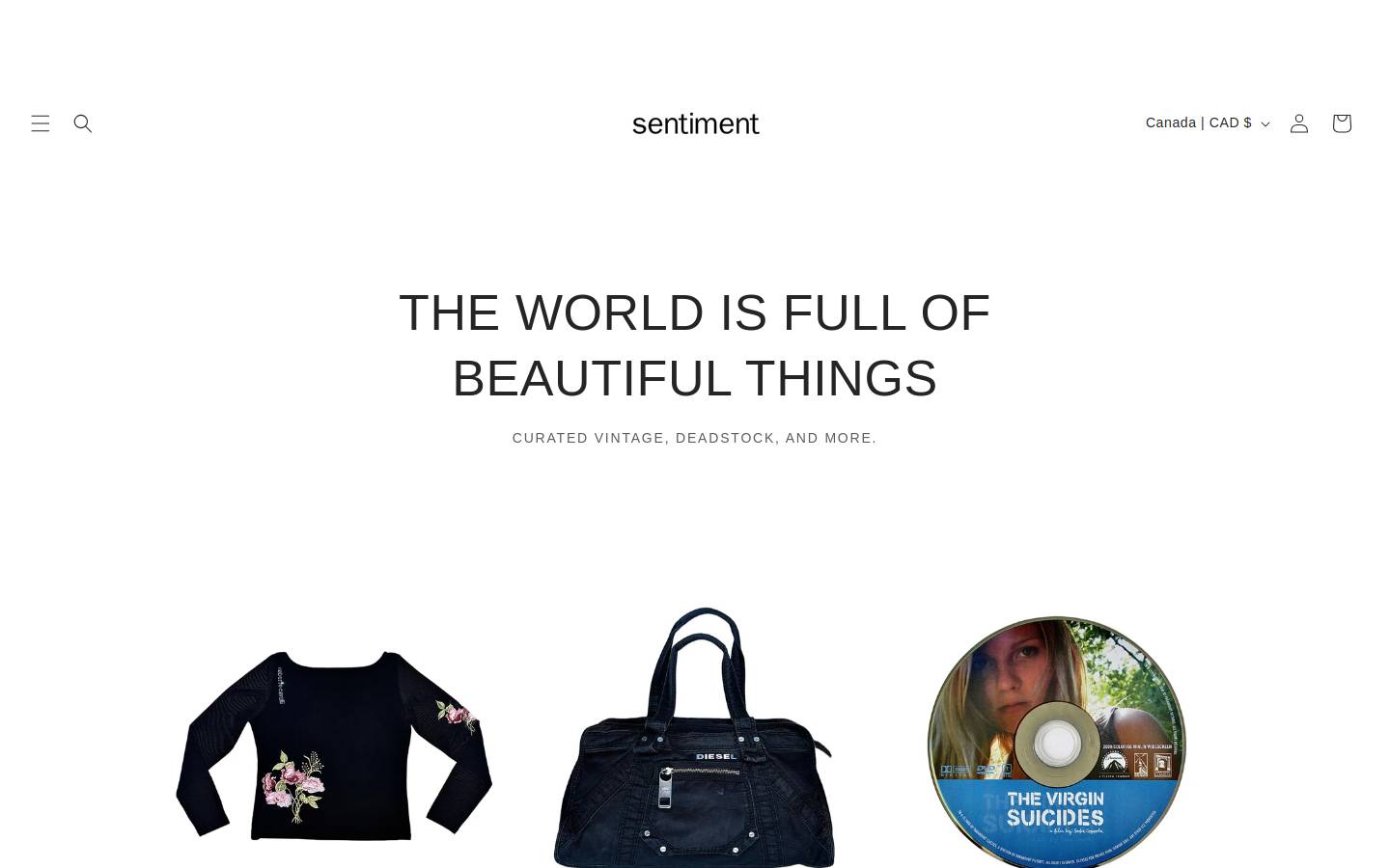 sentimentarchive.ca homepage screenshot