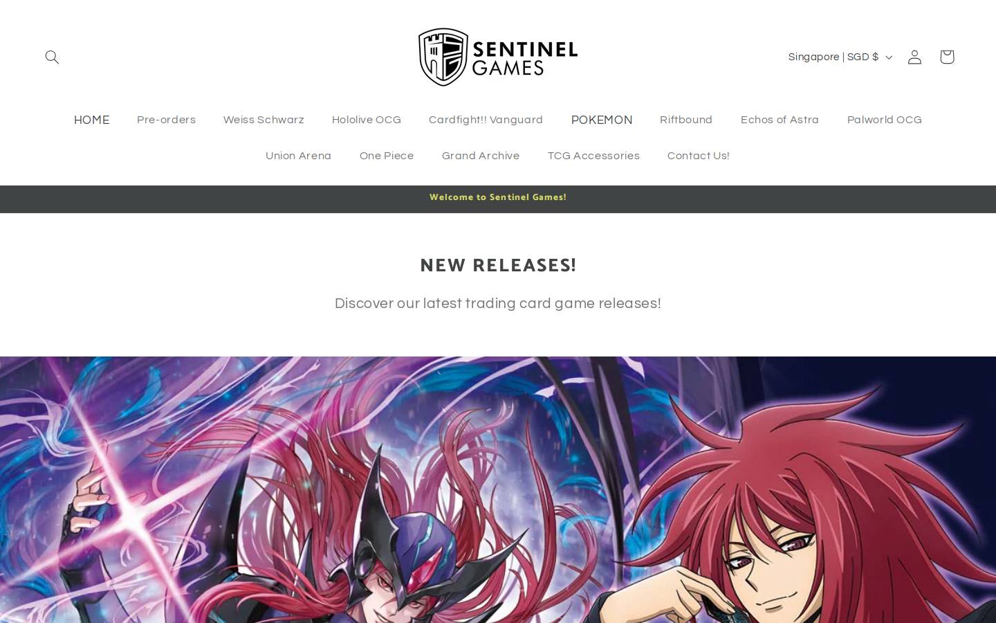 sentinelgamessg.com homepage screenshot