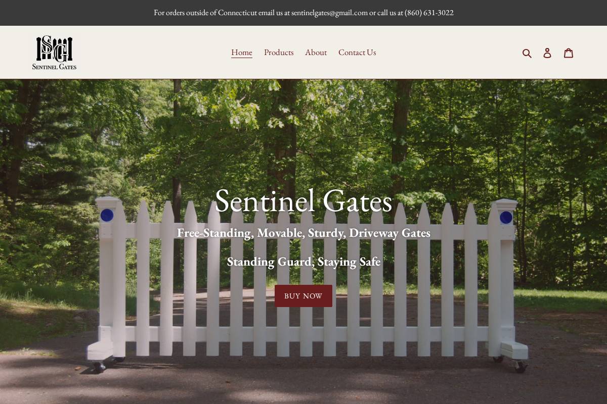 sentinelgates.com homepage screenshot