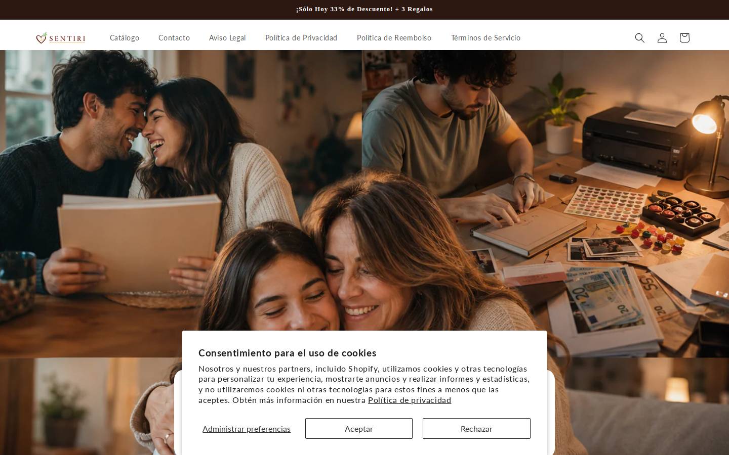 sentiri.store homepage screenshot