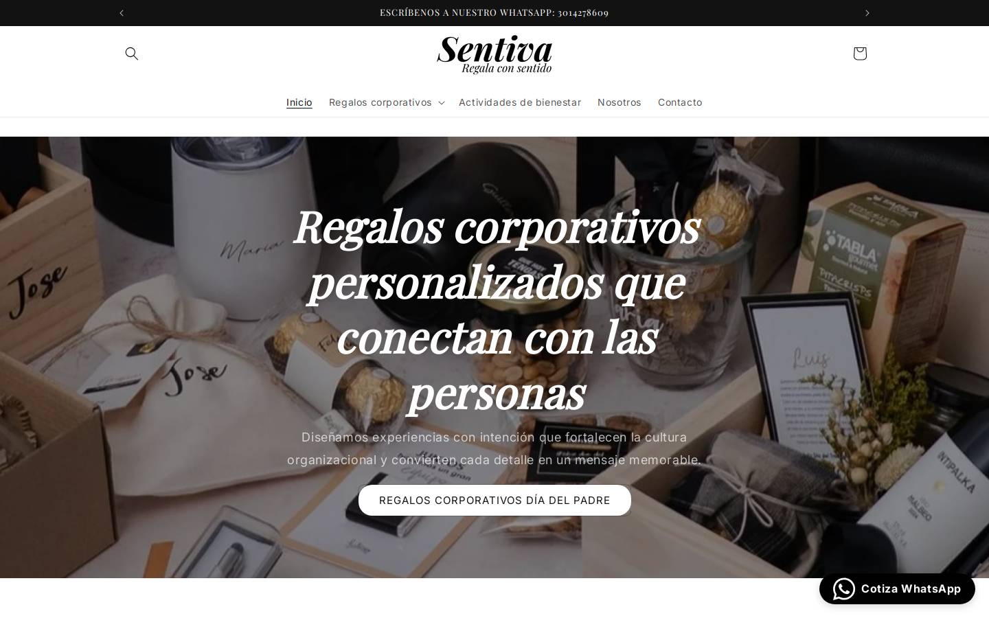 sentivaregalos.com homepage screenshot