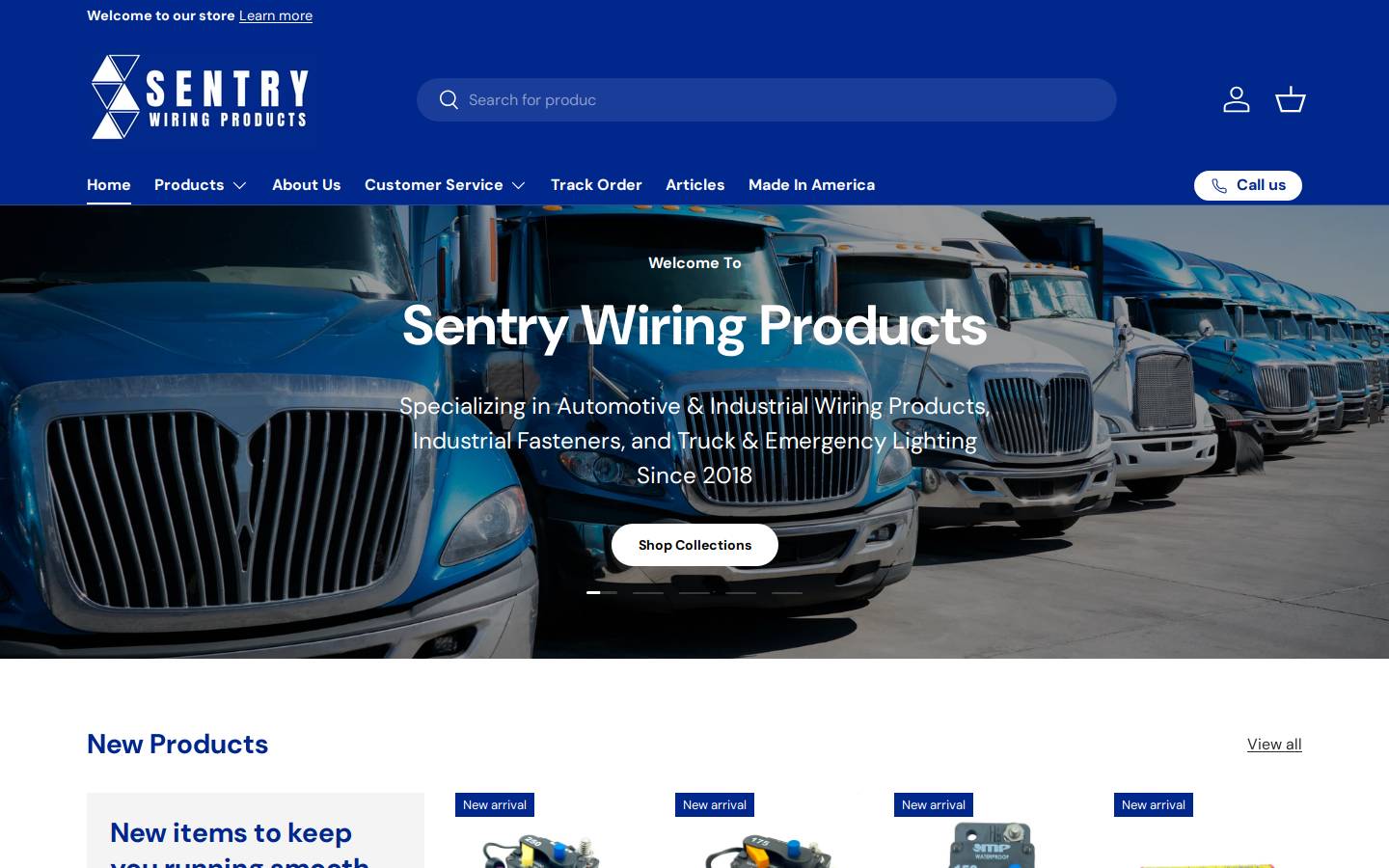 sentrywiring.com homepage screenshot
