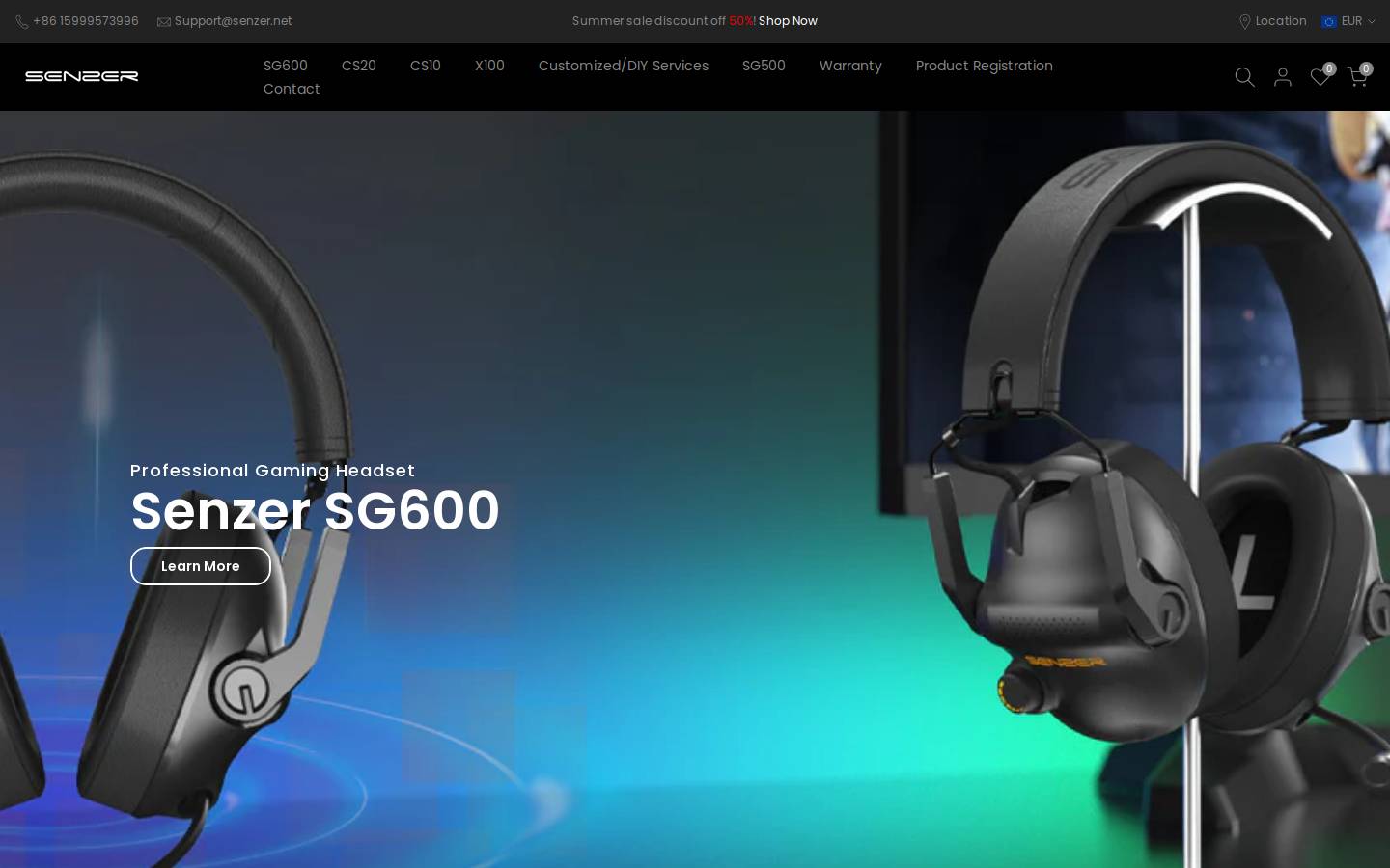 senzer.net homepage screenshot